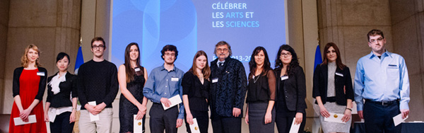 Etudiants et étudiantes à la remise de prix 2014